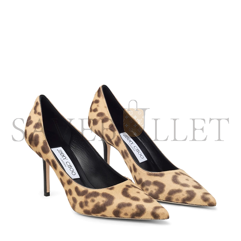 JIMMY CHOO LOVE 85 NATURAL LEOPARD PRINT PONY PUMPS LOVE85LOP